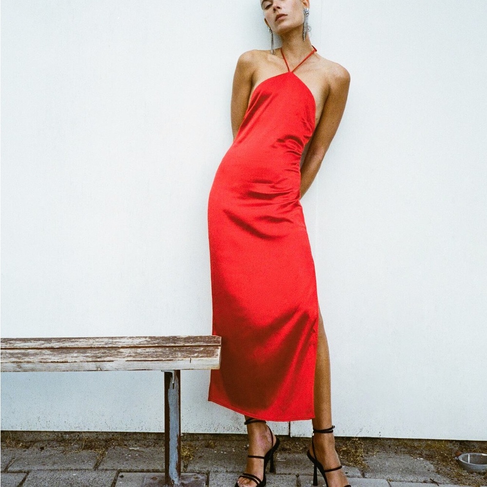 Zara Halter Dress - Red